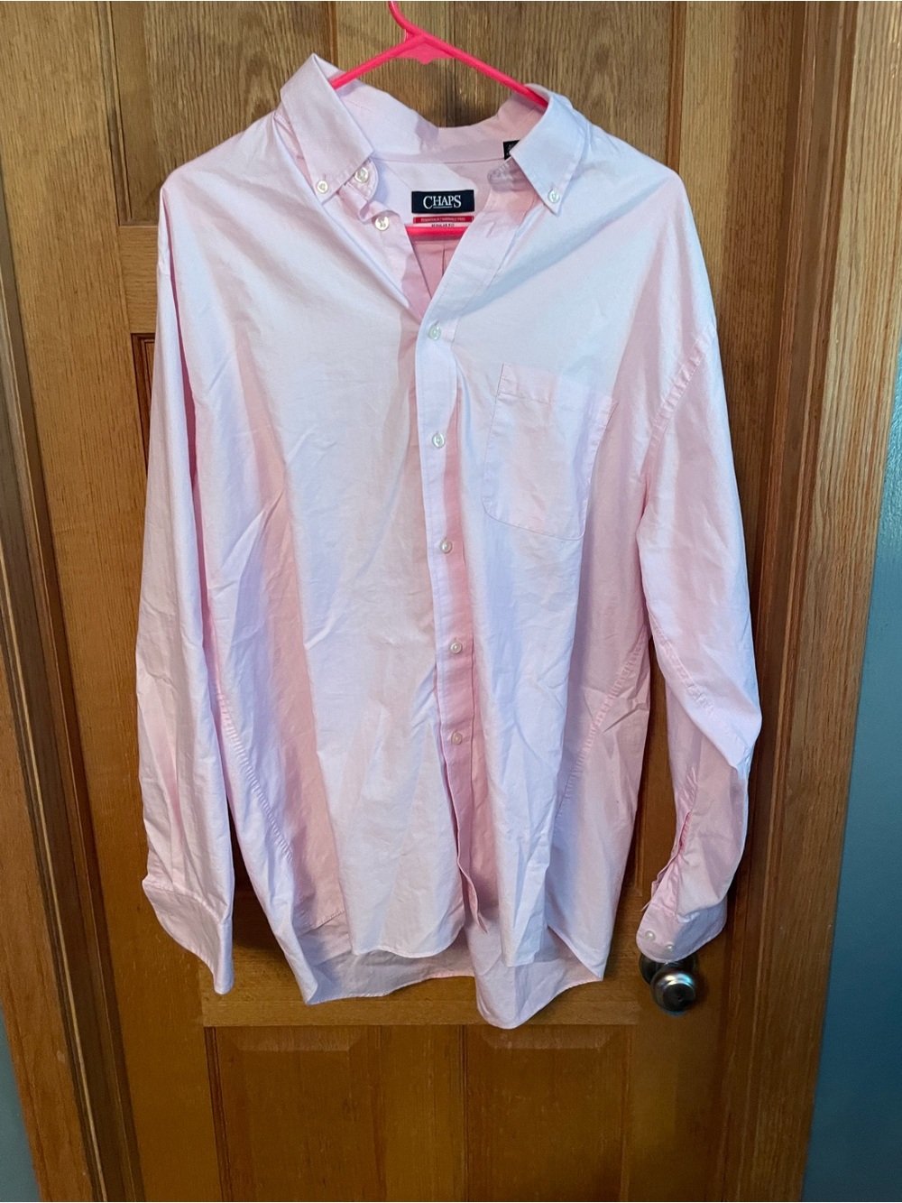 Chaps Men’s Light Pink Button-Down Dress Shirt